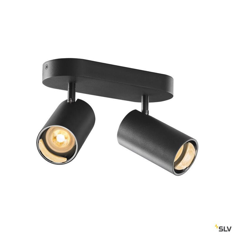 SLV 1006425 ASTO TUBE, ceiling-mounted light, cylindrical, max. 2x10 W, black