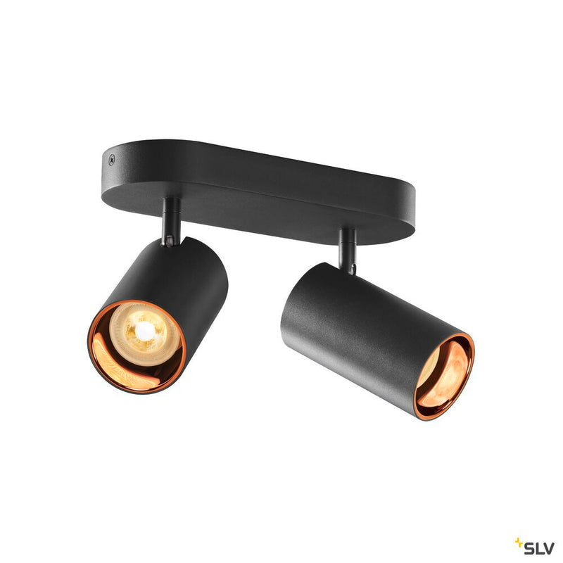 SLV 1006425 ASTO TUBE, ceiling-mounted light, cylindrical, max. 2x10 W, black