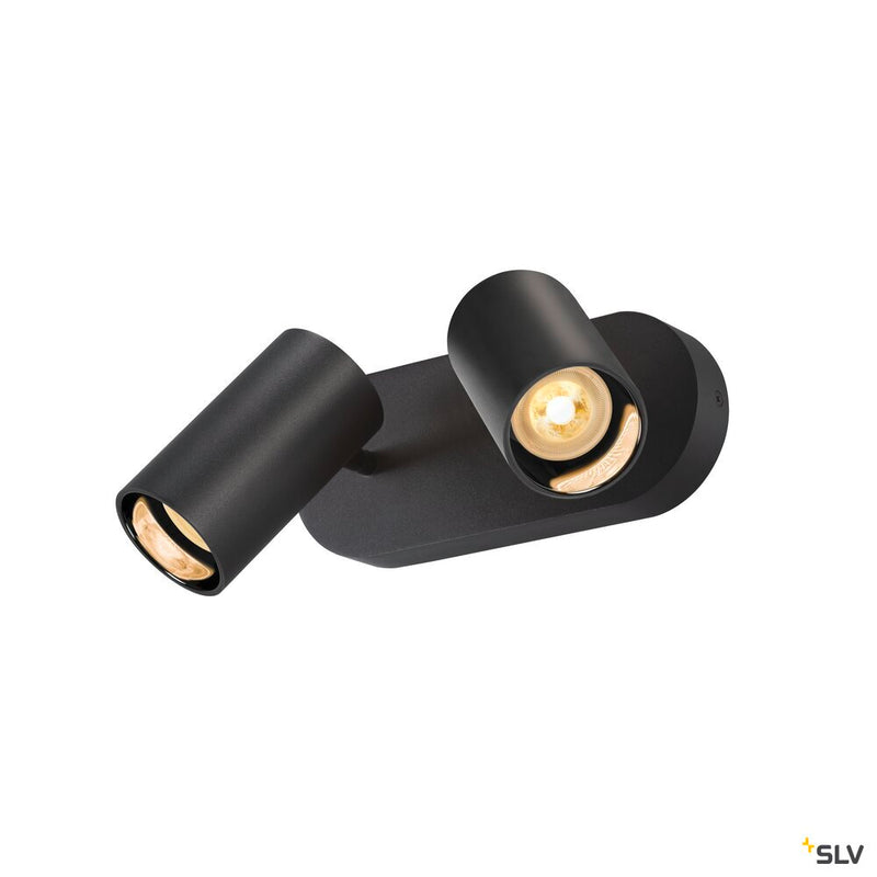 SLV 1006425 ASTO TUBE, ceiling-mounted light, cylindrical, max. 2x10 W, black