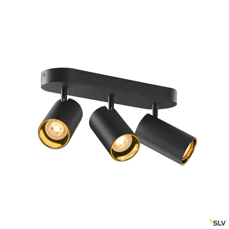 SLV 1006427 ASTO TUBE, ceiling-mounted light, cylindrical, max. 3x10 W, black
