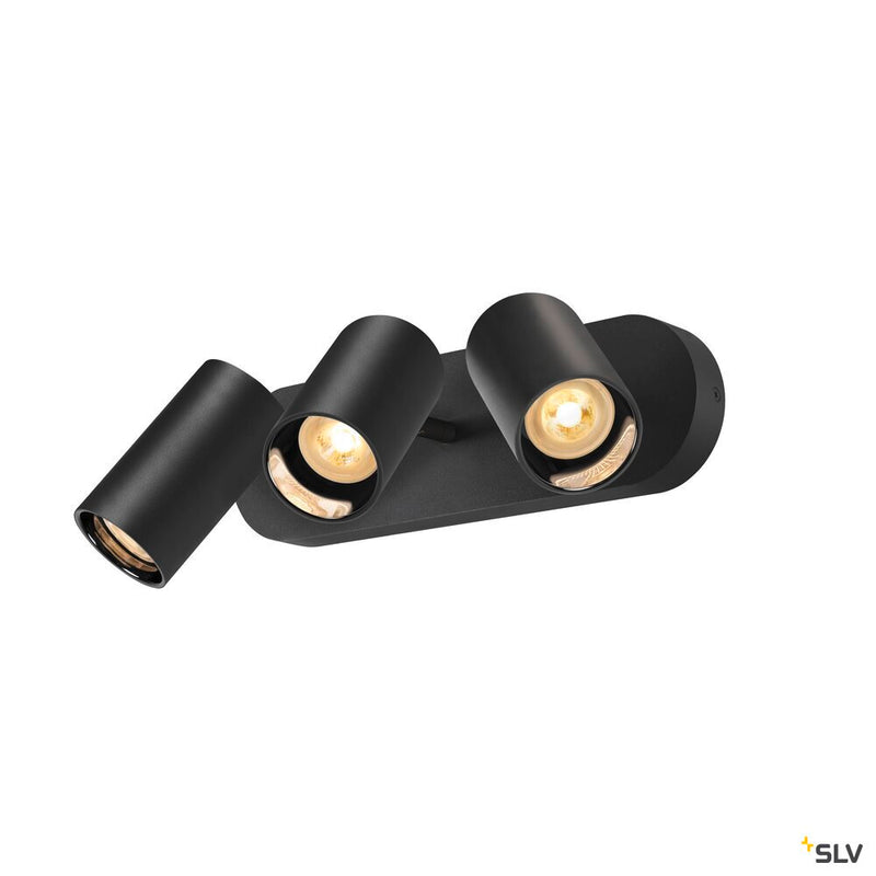 SLV 1006427 ASTO TUBE, ceiling-mounted light, cylindrical, max. 3x10 W, black