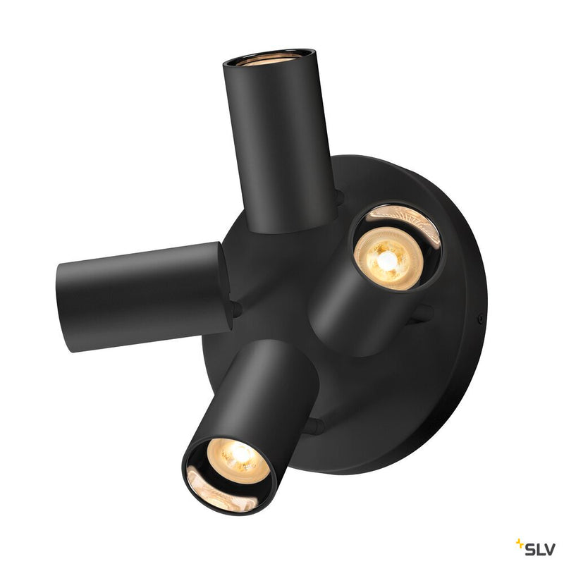 SLV 1006429 ASTO TUBE, ceiling-mounted light, cylindrical, max. 4x10 W, black