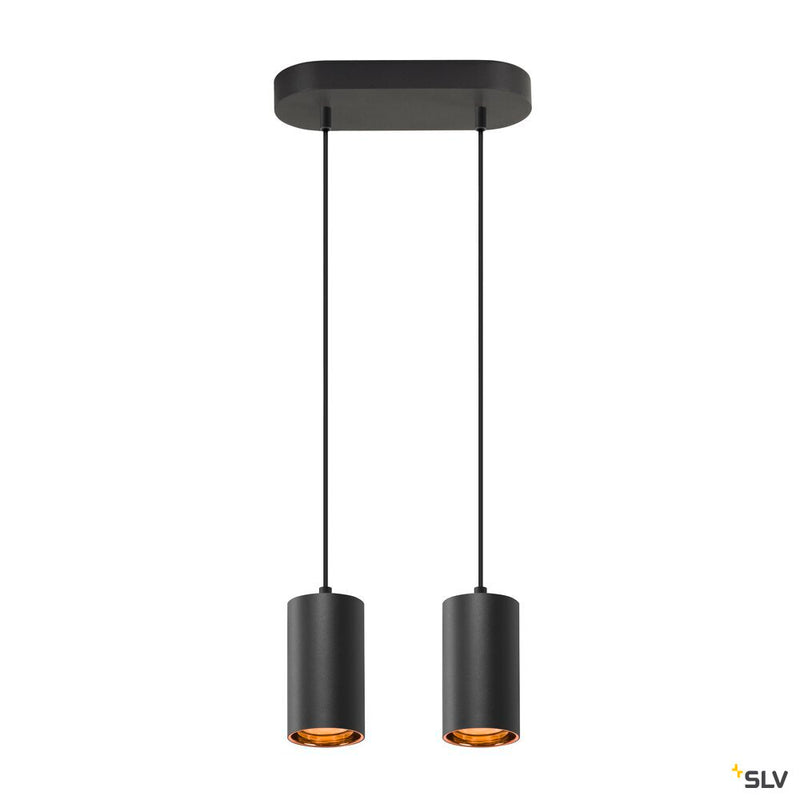 SLV 1006433 ASTO TUBE, pendant light, GU10, pendant length 250 cm, max. 2x10 W, black