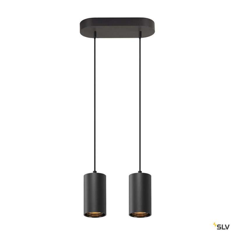 SLV 1006433 ASTO TUBE, pendant light, GU10, pendant length 250 cm, max. 2x10 W, black