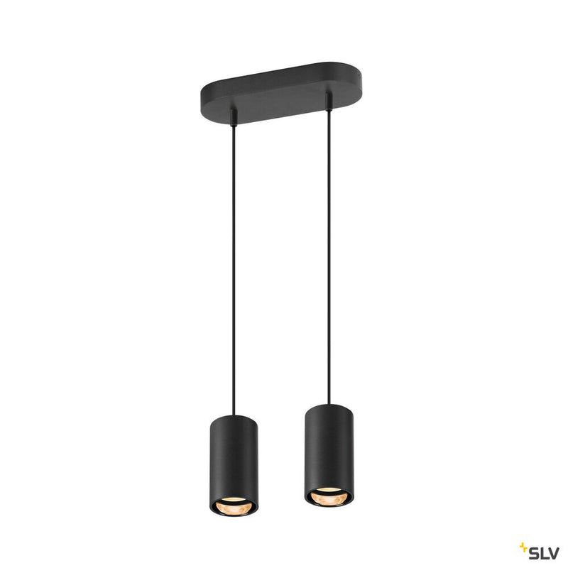 SLV 1006433 ASTO TUBE, pendant light, GU10, pendant length 250 cm, max. 2x10 W, black