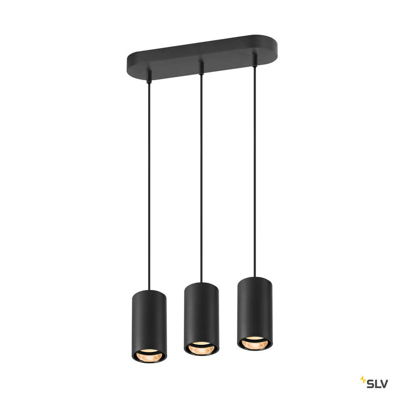SLV 1006435 ASTO TUBE, pendant light, GU10, pendant length 250 cm, max. 3x10 W, black