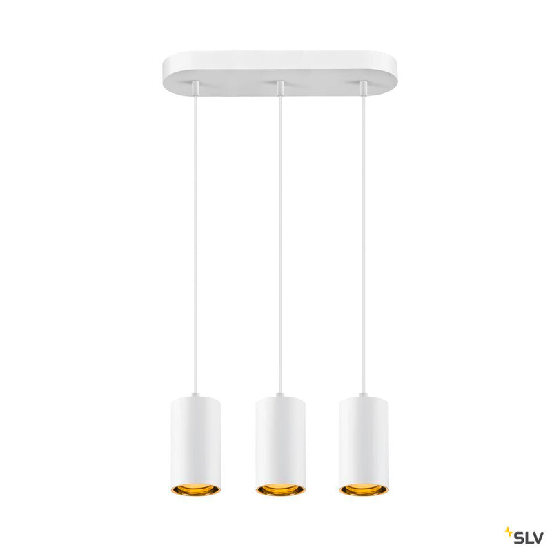 SLV 1006436 ASTO TUBE, pendant light, GU10, pendant length 250 cm, max. 3x10 W, white