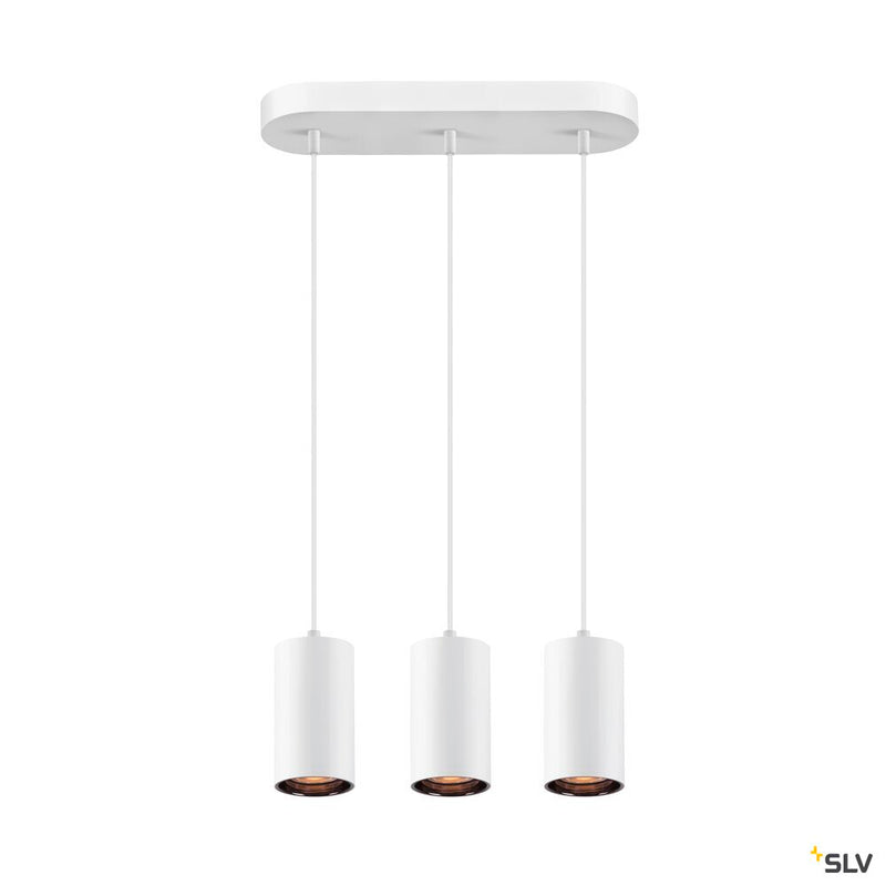 SLV 1006436 ASTO TUBE, pendant light, GU10, pendant length 250 cm, max. 3x10 W, white