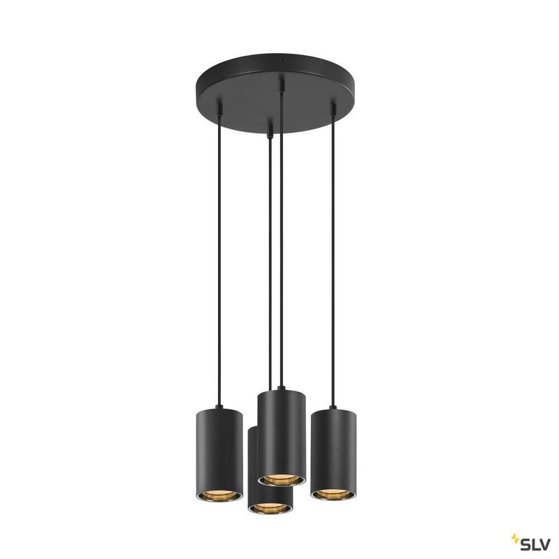 SLV 1006437 ASTO TUBE, pendant light, GU10, pendant length 250 cm, max. 4x10 W, black