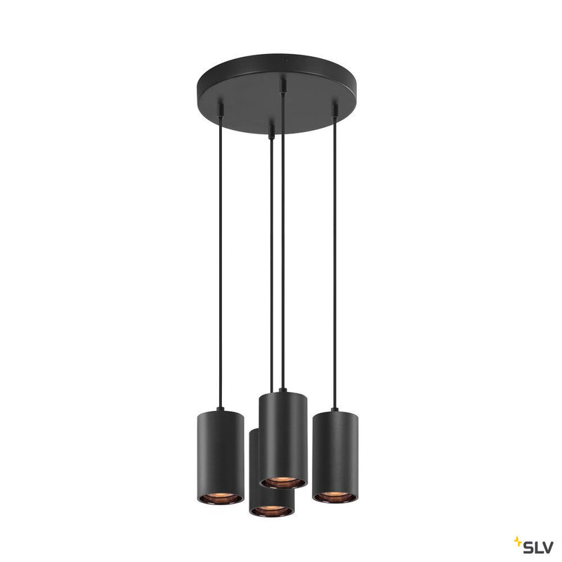 SLV 1006437 ASTO TUBE, pendant light, GU10, pendant length 250 cm, max. 4x10 W, black