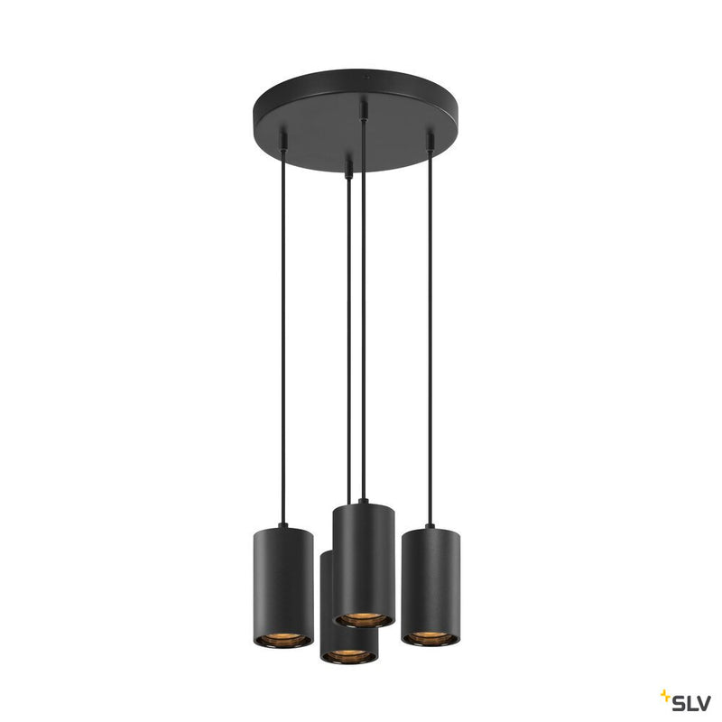 SLV 1006437 ASTO TUBE, pendant light, GU10, pendant length 250 cm, max. 4x10 W, black