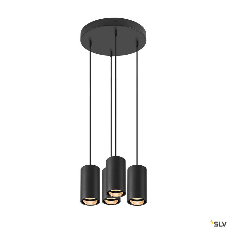 SLV 1006437 ASTO TUBE, pendant light, GU10, pendant length 250 cm, max. 4x10 W, black