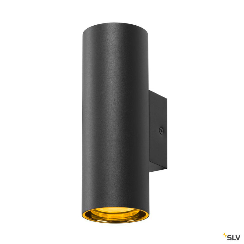 SLV 1006443 ASTO TUBE, wall-mounted light, cylindrical, max. 2x10 W, black