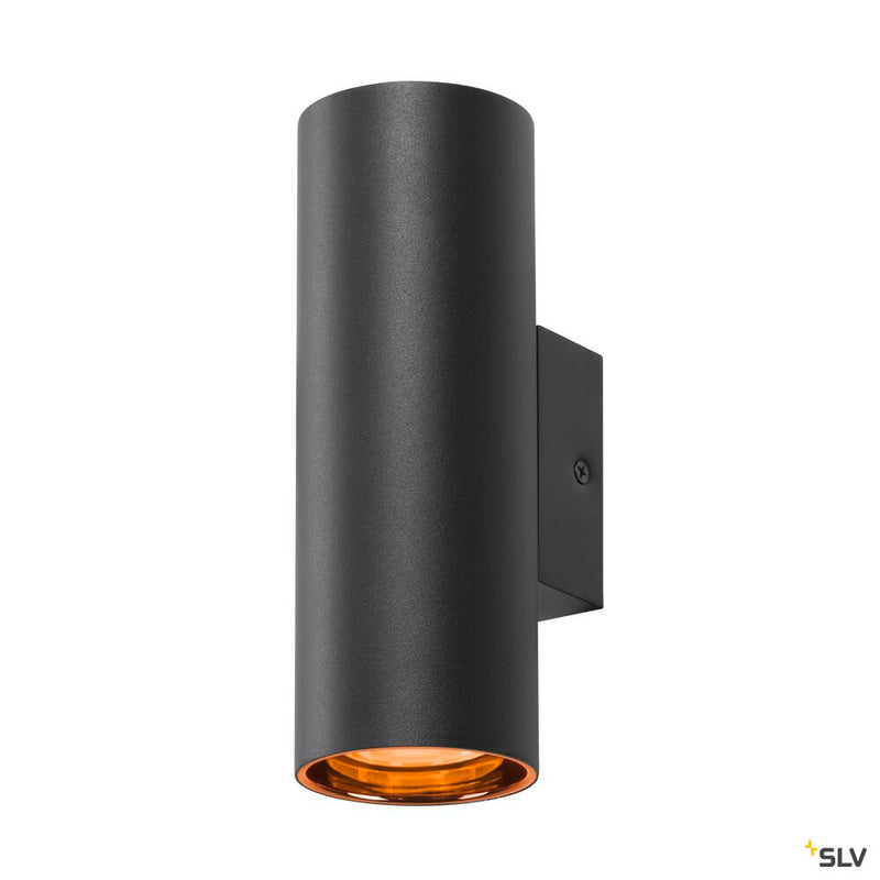 SLV 1006443 ASTO TUBE, wall-mounted light, cylindrical, max. 2x10 W, black