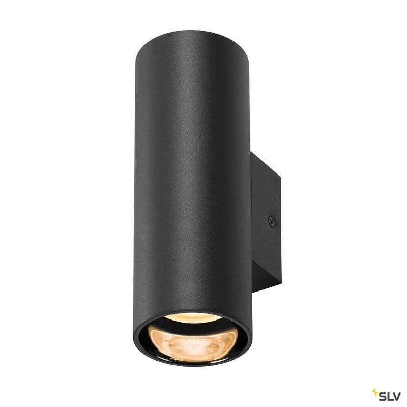 SLV 1006443 ASTO TUBE, wall-mounted light, cylindrical, max. 2x10 W, black