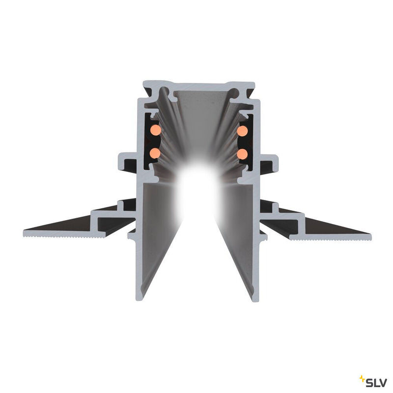 SLV 1006561 3 m recessed mounting track, 48V TRACK, black, DALI