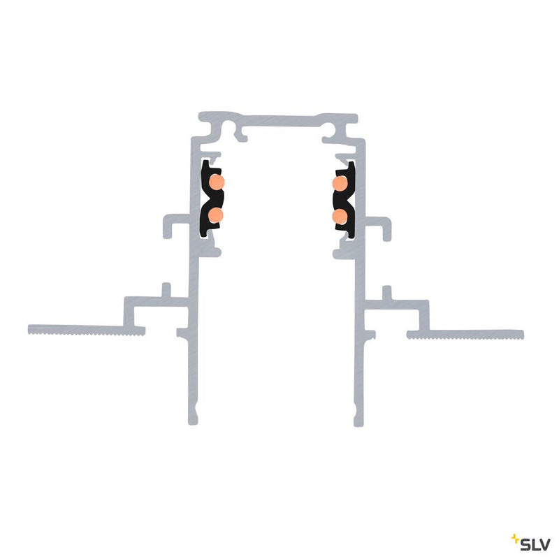 SLV 1006561 3 m recessed mounting track, 48V TRACK, black, DALI