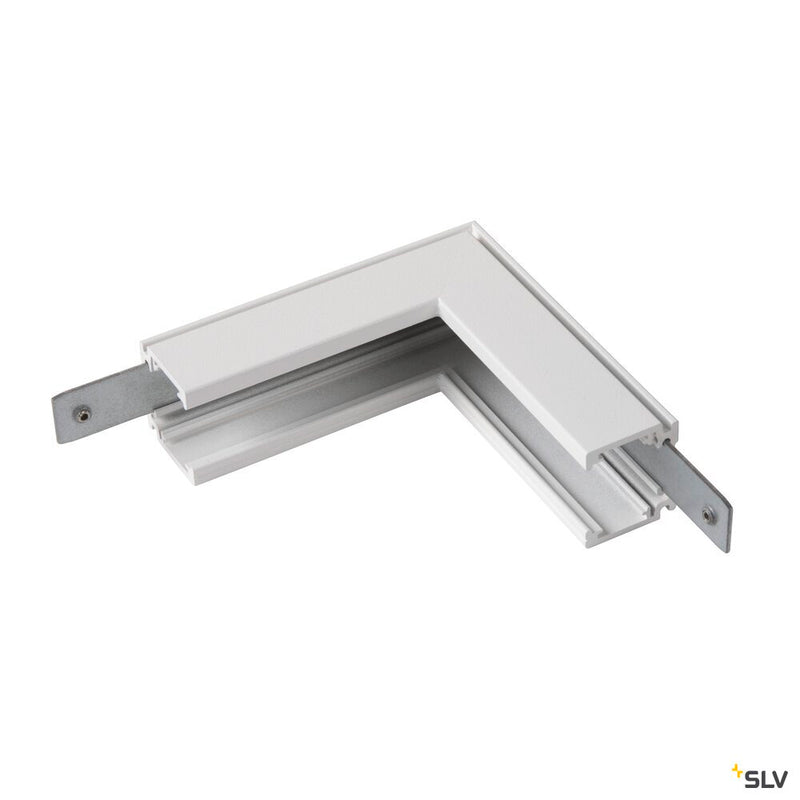 SLV 1006580 L-connector mechanical, 48V TRACK, for mounting track standard, stereo, white
