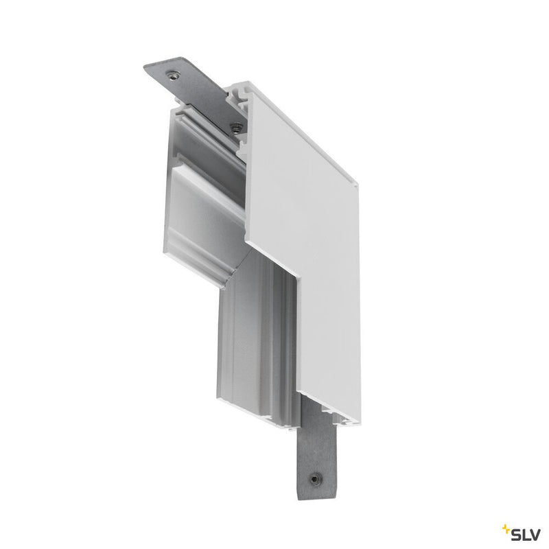 SLV 1006586 L-connector mechanical, 48V TRACK, for mounting track deep, stereo, white