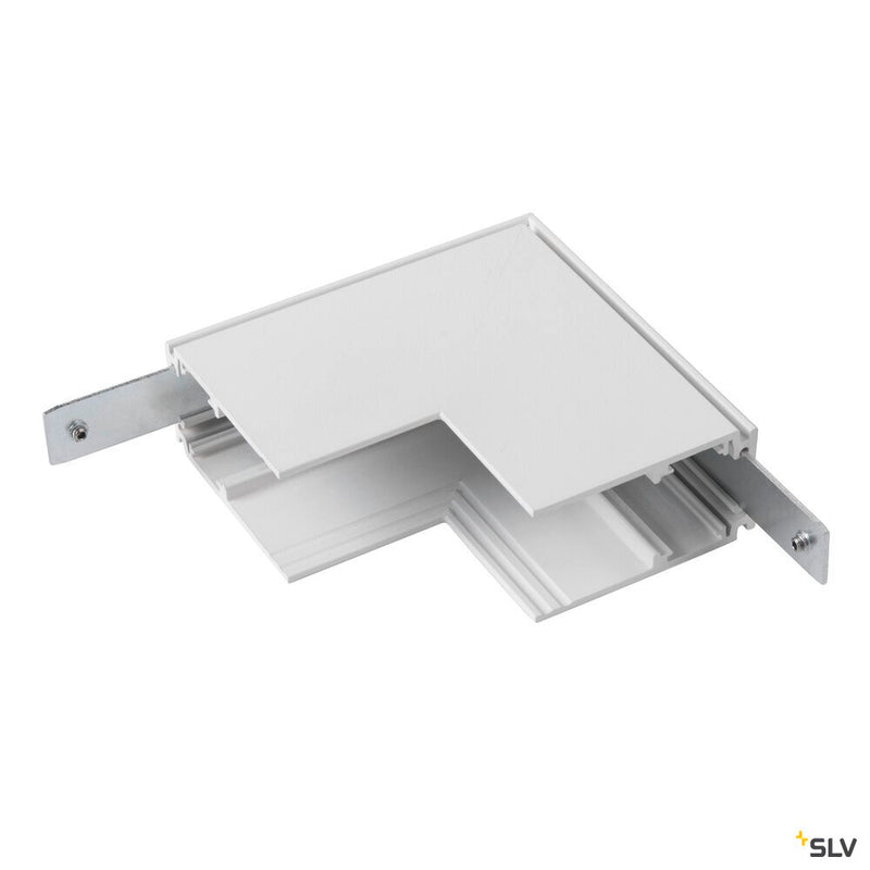 SLV 1006586 L-connector mechanical, 48V TRACK, for mounting track deep, stereo, white
