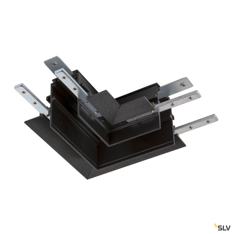 SLV 1006587 L-connector, 48V TRACK, for mounting track deep, left, black