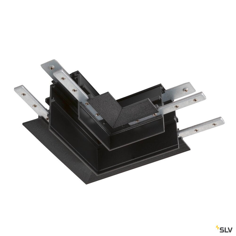 SLV 1006589 L-connector mechanical, 48V TRACK, for recessed mounting track deep, right, black