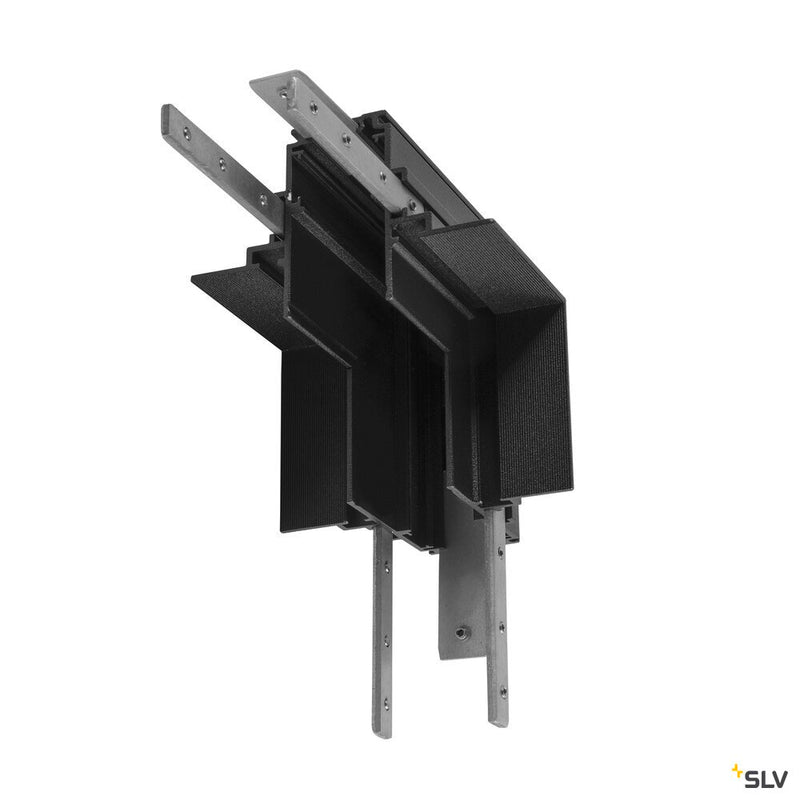 SLV 1006591 L-connector mechanical, 48V TRACK, for recessed mounting track deep, stereo, black