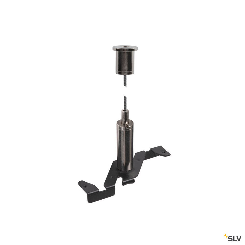 SLV 1006607 3 m wire rope pendant suspension, 48V TRACK, black