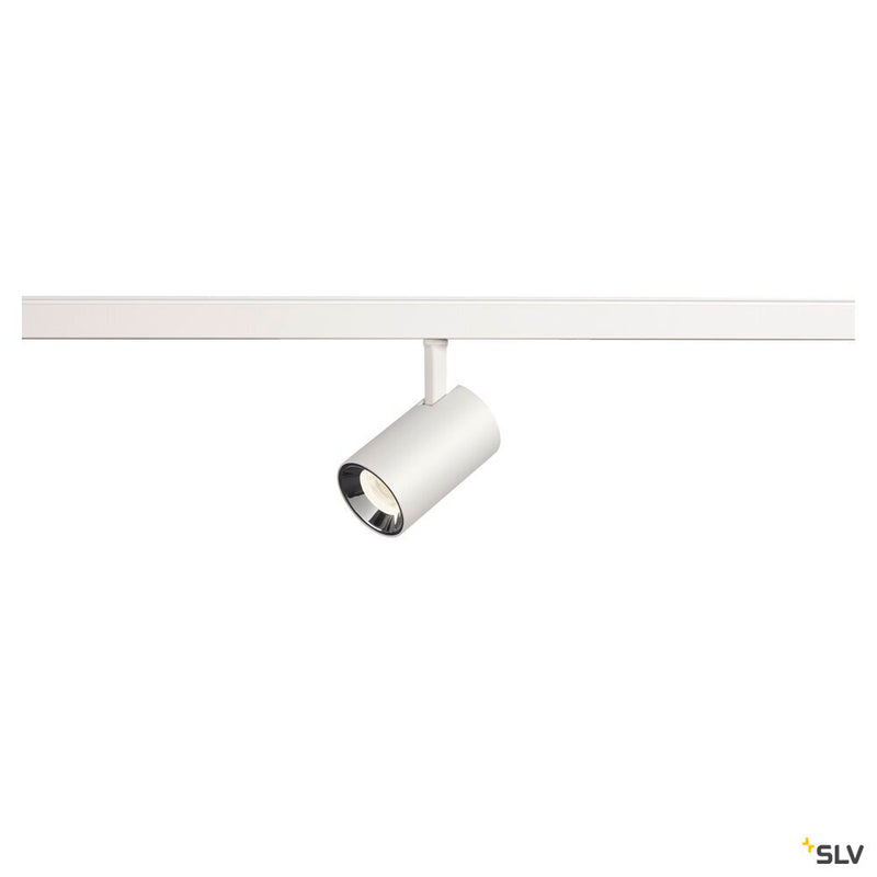 SLV 1006701 NUMINOS® XS, 48V spotlight, round, 4000 K, 8.7 W, DALI 2, 40°, matt white / glossy chrome