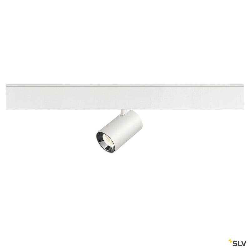 SLV 1006704 NUMINOS® XS, 48V spotlight, round, 4000 K, 8.7 W, DALI 2, 55°, matt white / glossy chrome