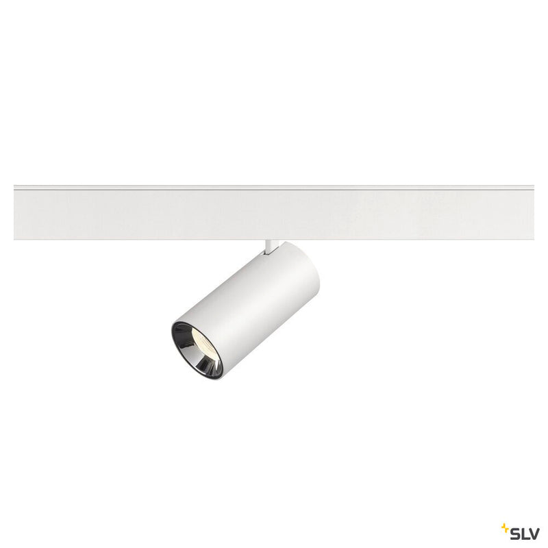 SLV 1006752 NUMINOS® S, 48V spotlight, round, 4000 K, 16 W, DALI 2, 20°, matt white / glossy chrome