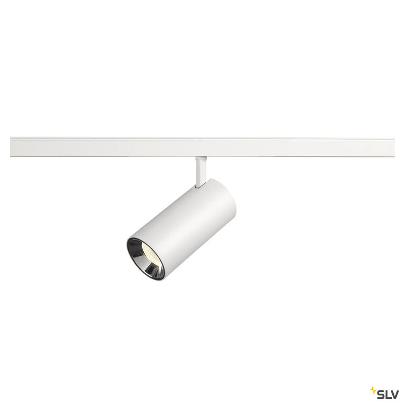 SLV 1006755 NUMINOS® S, 48V spotlight, round, 4000 K, 16 W, DALI 2, 40°, matt white / glossy chrome
