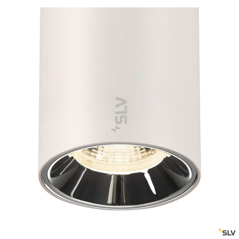 SLV 1006758 NUMINOS® S, 48V spotlight, round, 4000 K, 16 W, DALI 2, 55°, matt white / glossy chrome