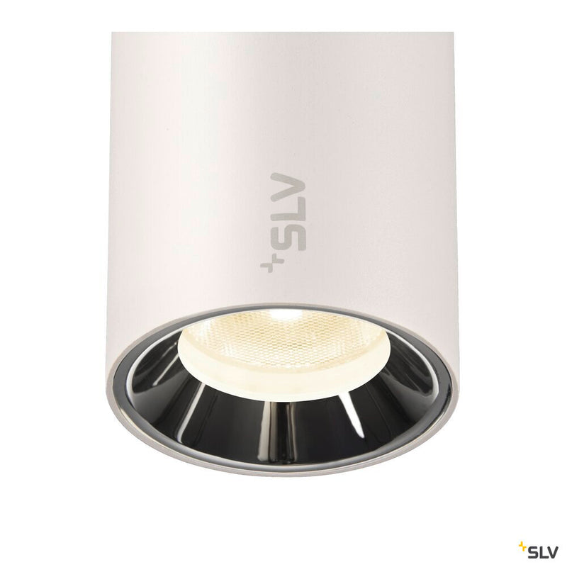 SLV 1006806 NUMINOS® XS, 48V pendant light, pendant length 150 cm, 4000 K, 20°, DALI 2, matt white / glossy chrome