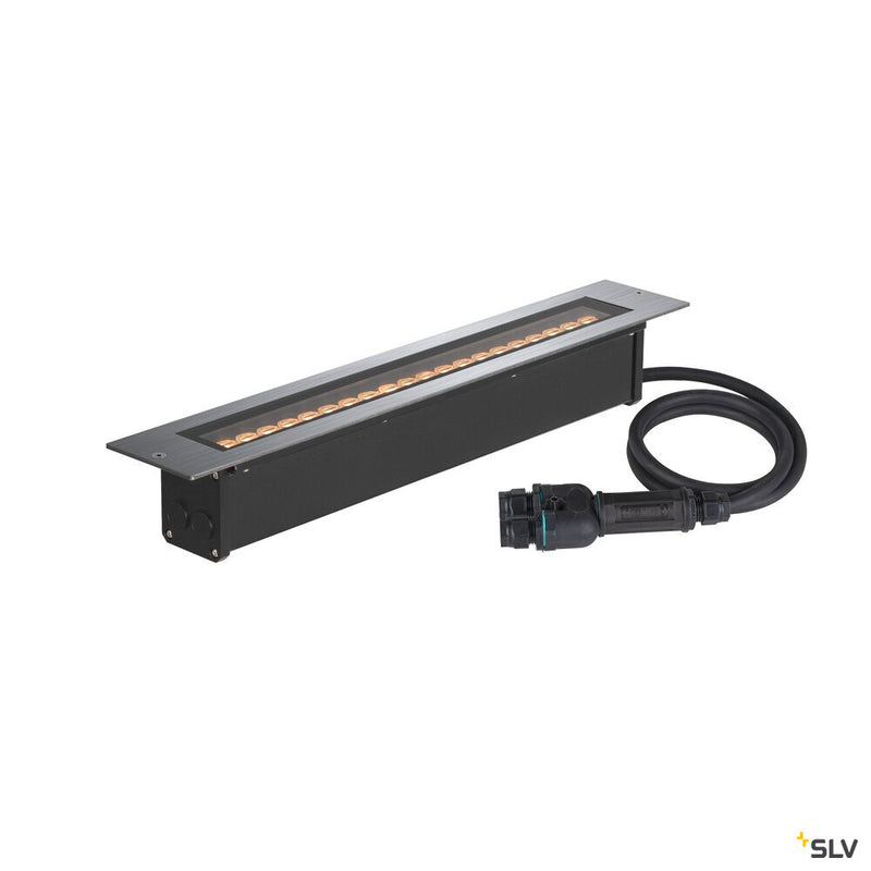 SLV 1007195 DASAR® 600, recessed floor light, 18 W, 3000 K, IP65/IP67, square, stainless steel