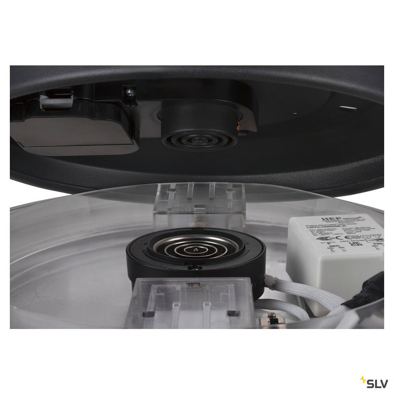 SLV 1007288 MEDO® PRO 30, wall- and ceiling-mounted light, round, 3000/4000 K, 10 W, trailing-edge phase, 70°, UGR <19, black
