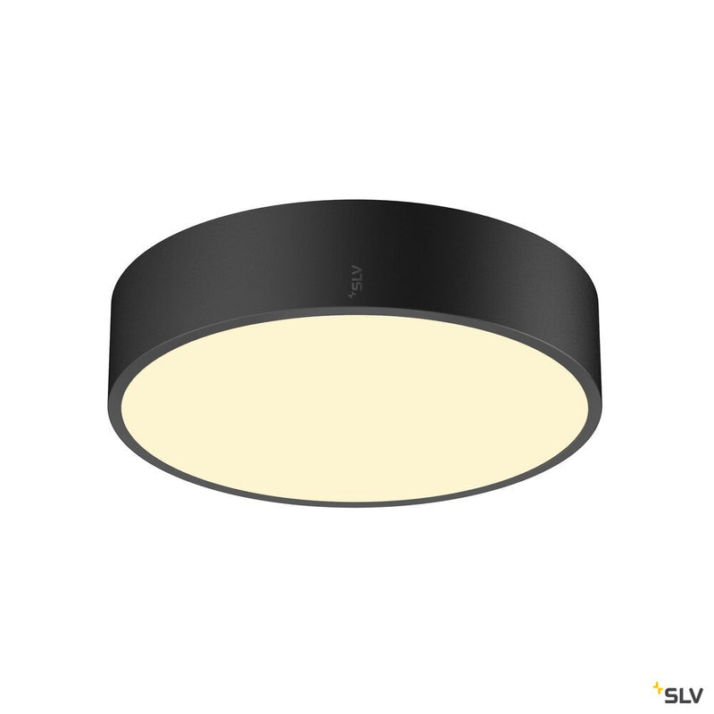 SLV 1007290 MEDO® PRO 30, wall- and ceiling-mounted light, round, 3000/4000 K, 10 W, trailing-edge phase, 110°, black
