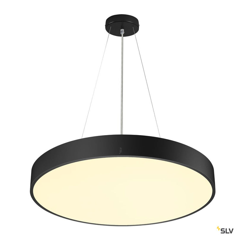 SLV 1007304 MEDO® PRO 60, wall- and ceiling-mounted light, round, 3000/4000 K, 37 W, trailing-edge phase, 80°, UGR <19, black