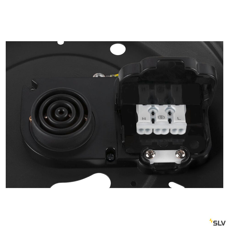 SLV 1007304 MEDO® PRO 60, wall- and ceiling-mounted light, round, 3000/4000 K, 37 W, trailing-edge phase, 80°, UGR <19, black