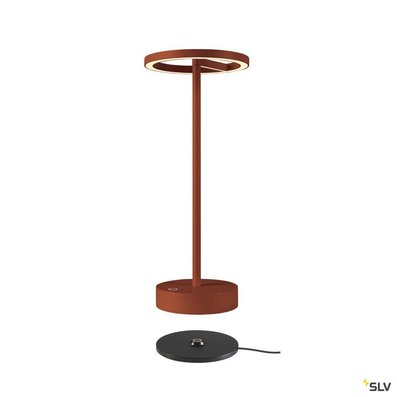 SLV 1007358 VINOLINA ONE, table lamp, battery, IP54, 2700 K, TOUCH, rust