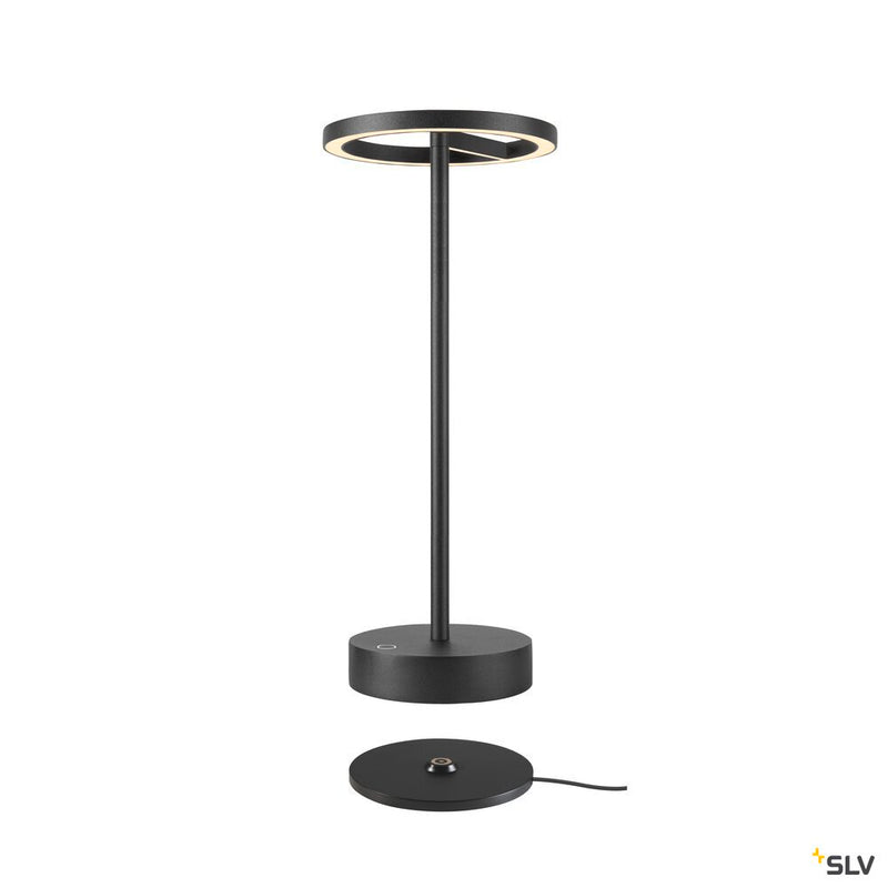 SLV 1007359 VINOLINA ONE, table lamp, battery, IP54, 2700 K, TOUCH, black