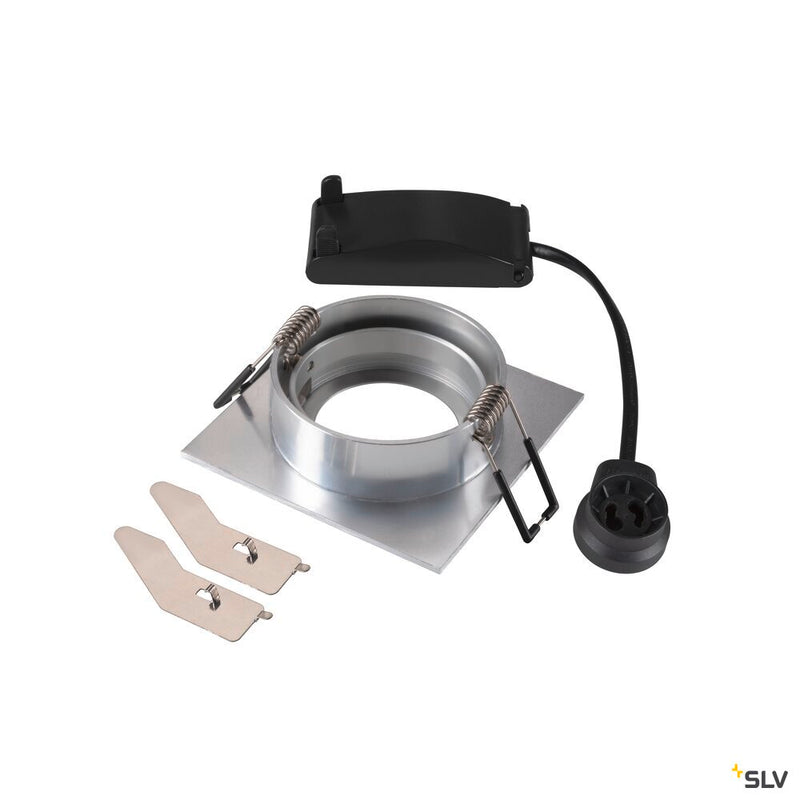 SLV 1007373 NEW TRIA® 68, recessed ceiling light, square, max. 10 W GU10, aluminium