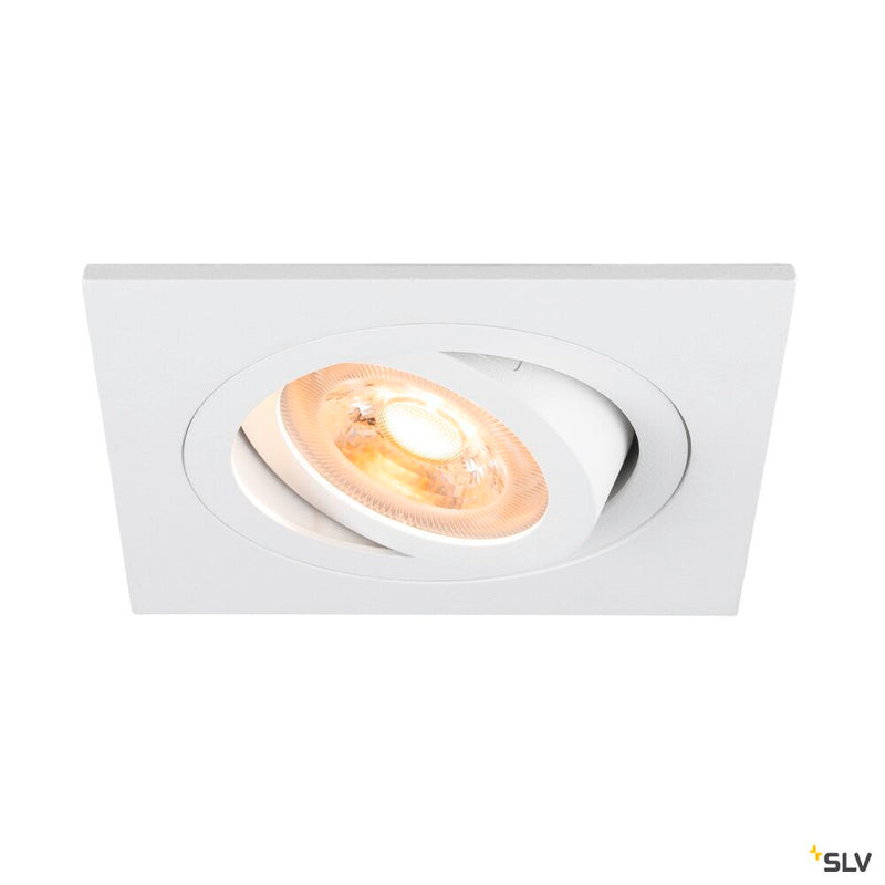 SLV 1007377 NEW TRIA® 75, recessed ceiling light, square, max. 10 W GU10, white