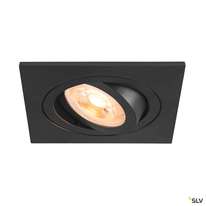 SLV 1007378 NEW TRIA® 75, recessed ceiling light, square, max. 10 W GU10, black