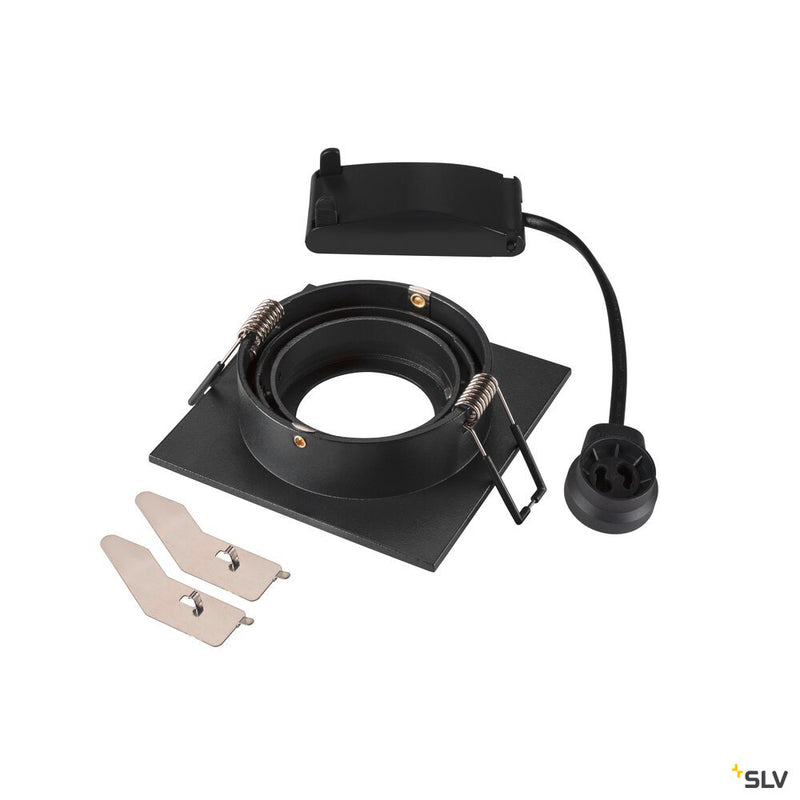 SLV 1007378 NEW TRIA® 75, recessed ceiling light, square, max. 10 W GU10, black