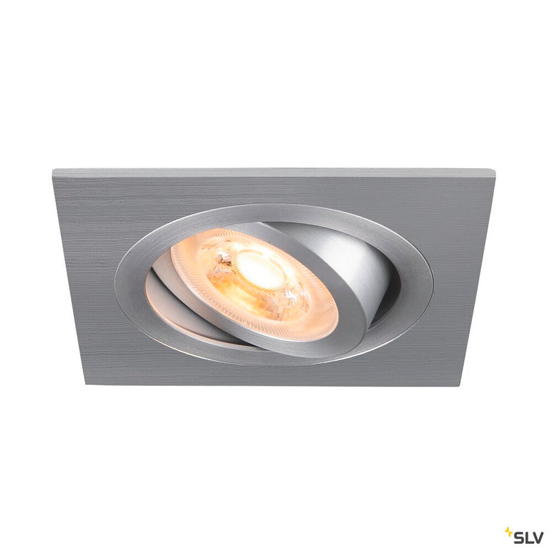 SLV 1007379 NEW TRIA® 75, recessed ceiling light, square, max. 10 W GU10, aluminium