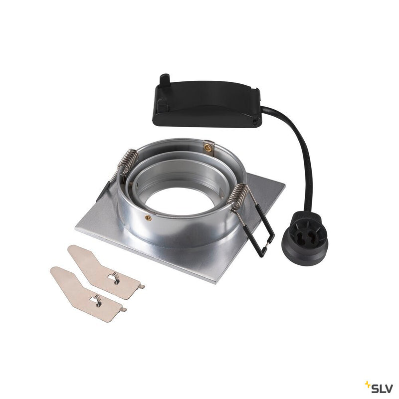 SLV 1007379 NEW TRIA® 75, recessed ceiling light, square, max. 10 W GU10, aluminium