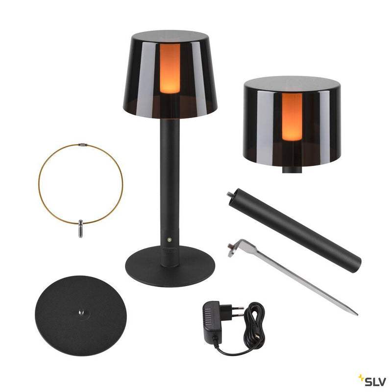 SLV 1007380 TAHA light set, battery-powered, IP65, 2700 K, dimmable, black