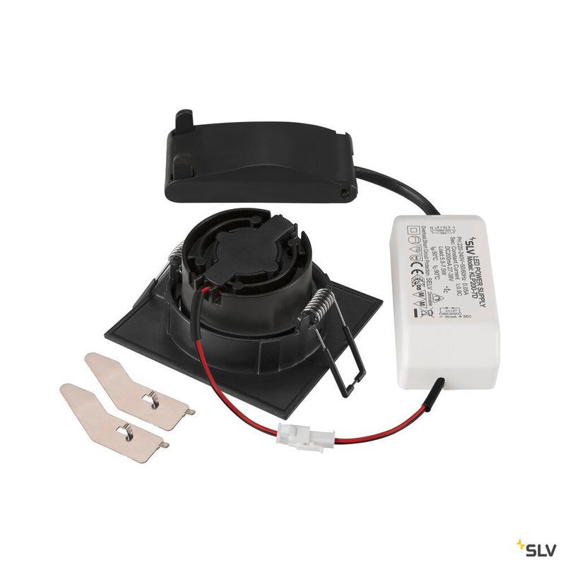 SLV 1007400 NEW TRIA® 68, recessed ceiling light, 3000 K, 60°, IP 20, square, black