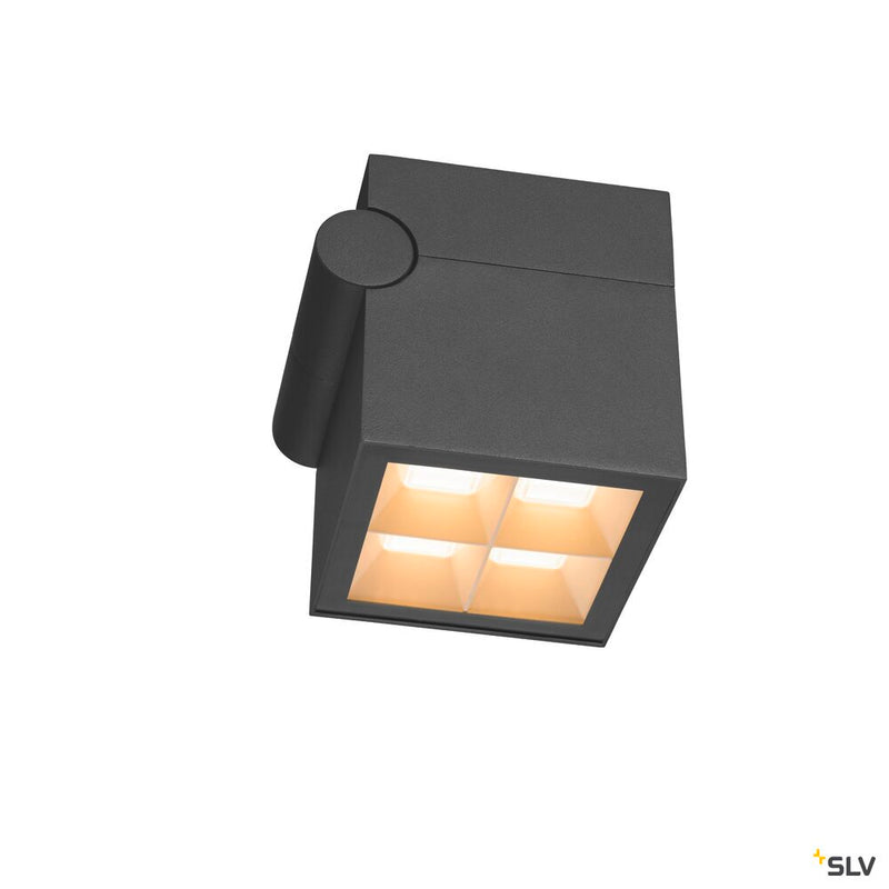 SLV 1007458 S-CUBE, wall and ceiling-mounted light, 2700/3000 K, 15 W, PHASE, 80°, anthracite